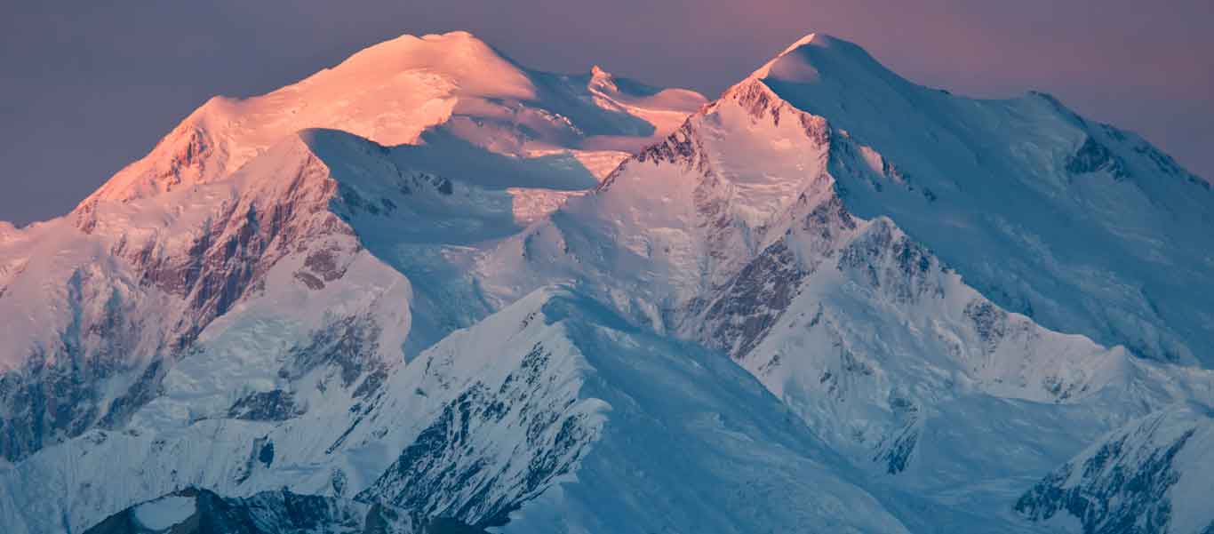 Alaska winter tours photo of Denali at sunrise